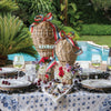 An outdoor gathering with Juliska dinnerware.