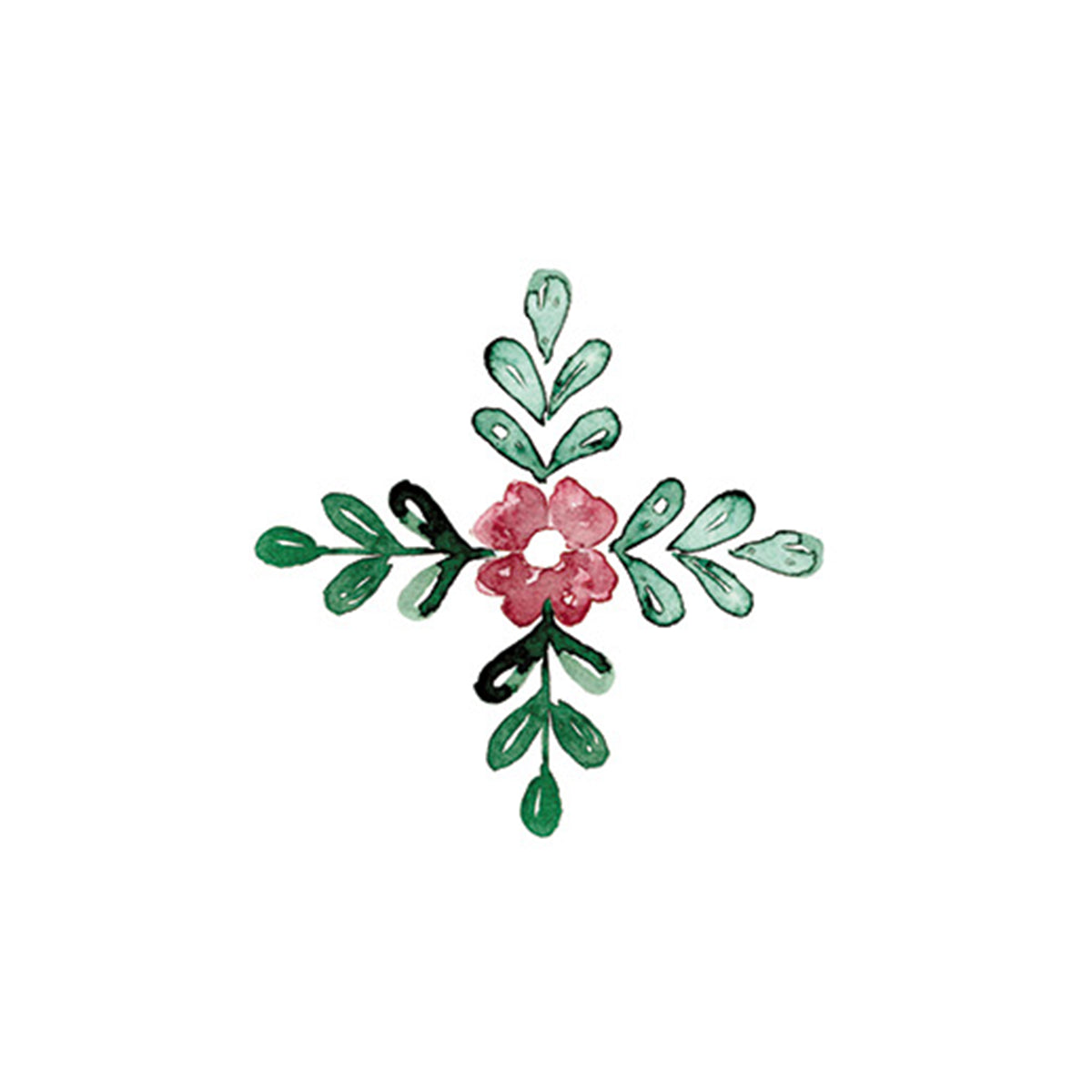 Green and red flower illustration