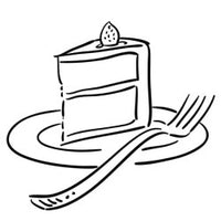 Effortless organization piece of wedding cake illustration